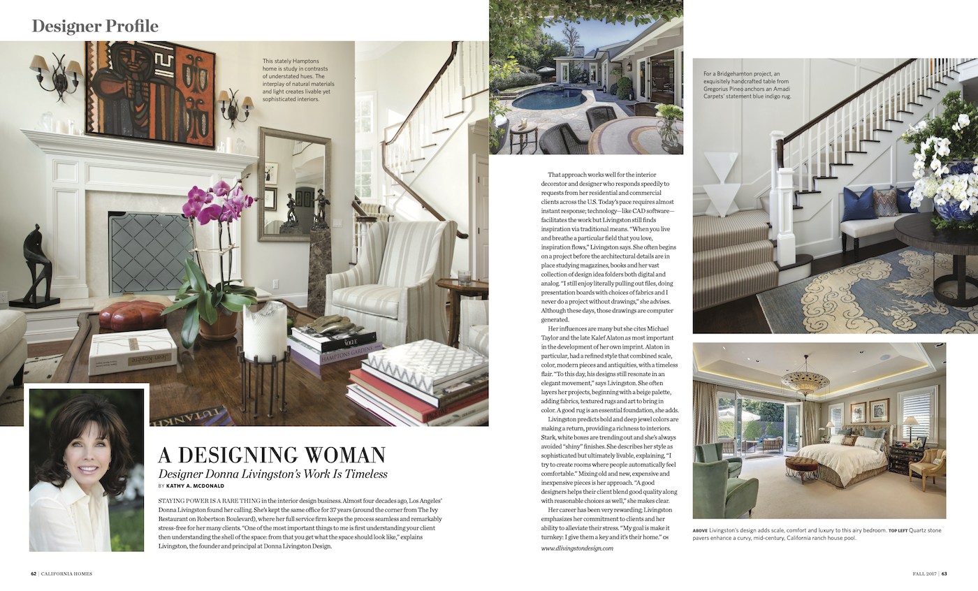 California Homes — Designer Profile — “A Designing Woman,” Fall 2017